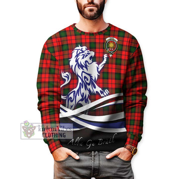 Kerr Modern Tartan Sweatshirt with Alba Gu Brath Regal Lion Emblem