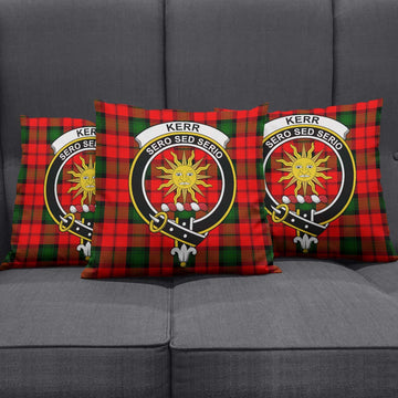 Kerr Modern Tartan Pillow Cover with Family Crest