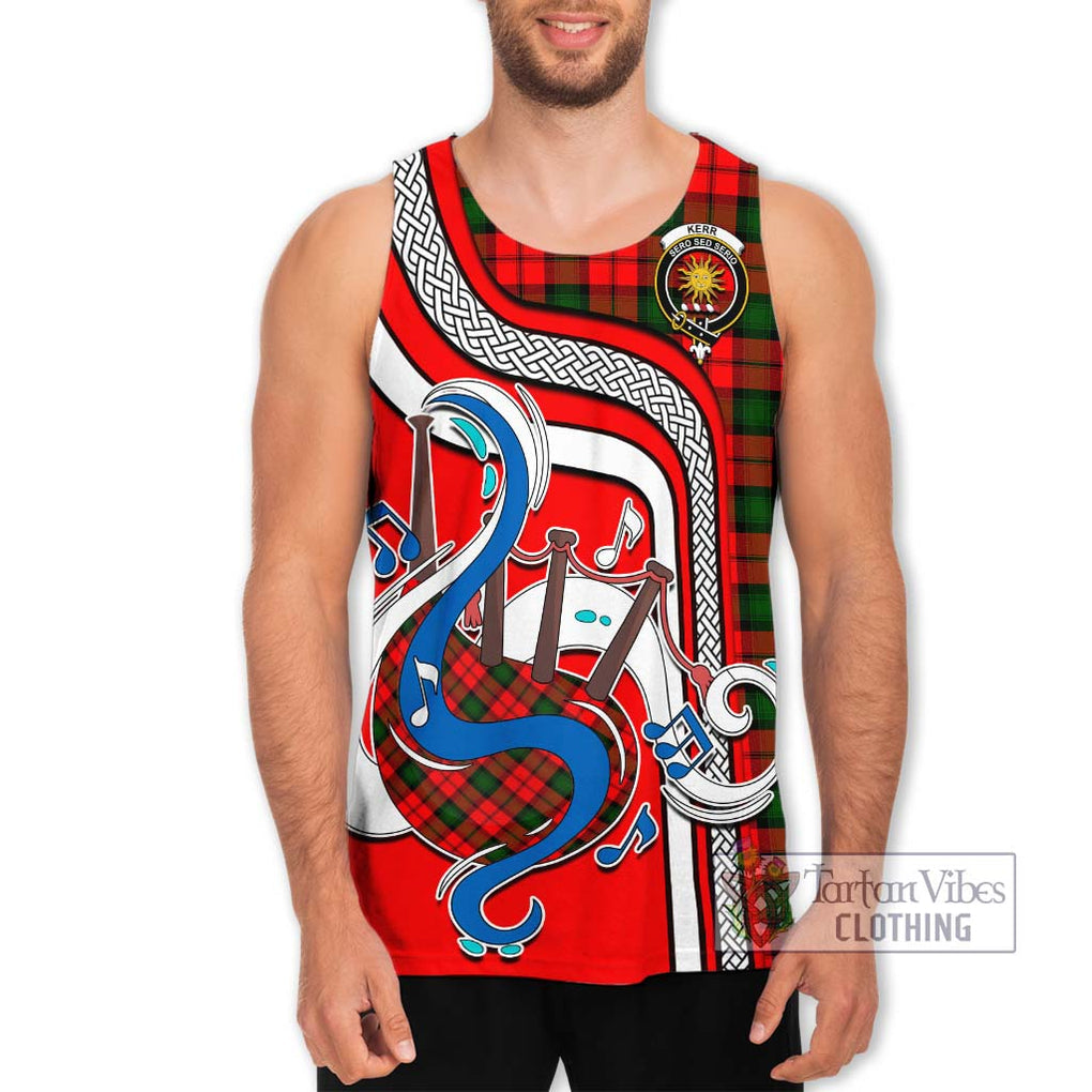 Kerr Modern Tartan Men's Tank Top with Epic Bagpipe Style Men - Tartanvibesclothing Shop