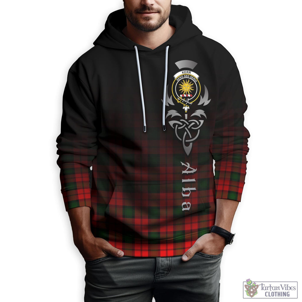 Tartan Vibes Clothing Kerr Modern Tartan Hoodie Featuring Alba Gu Brath Family Crest Celtic Inspired