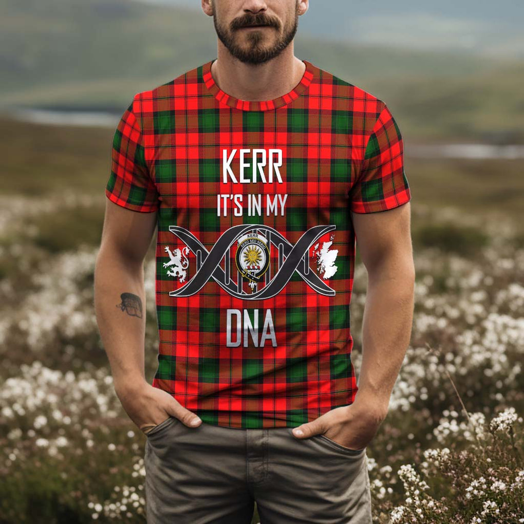 Kerr Modern Tartan T-Shirt with Family Crest DNA In Me Style Kid's Shirt - Tartan Vibes Clothing