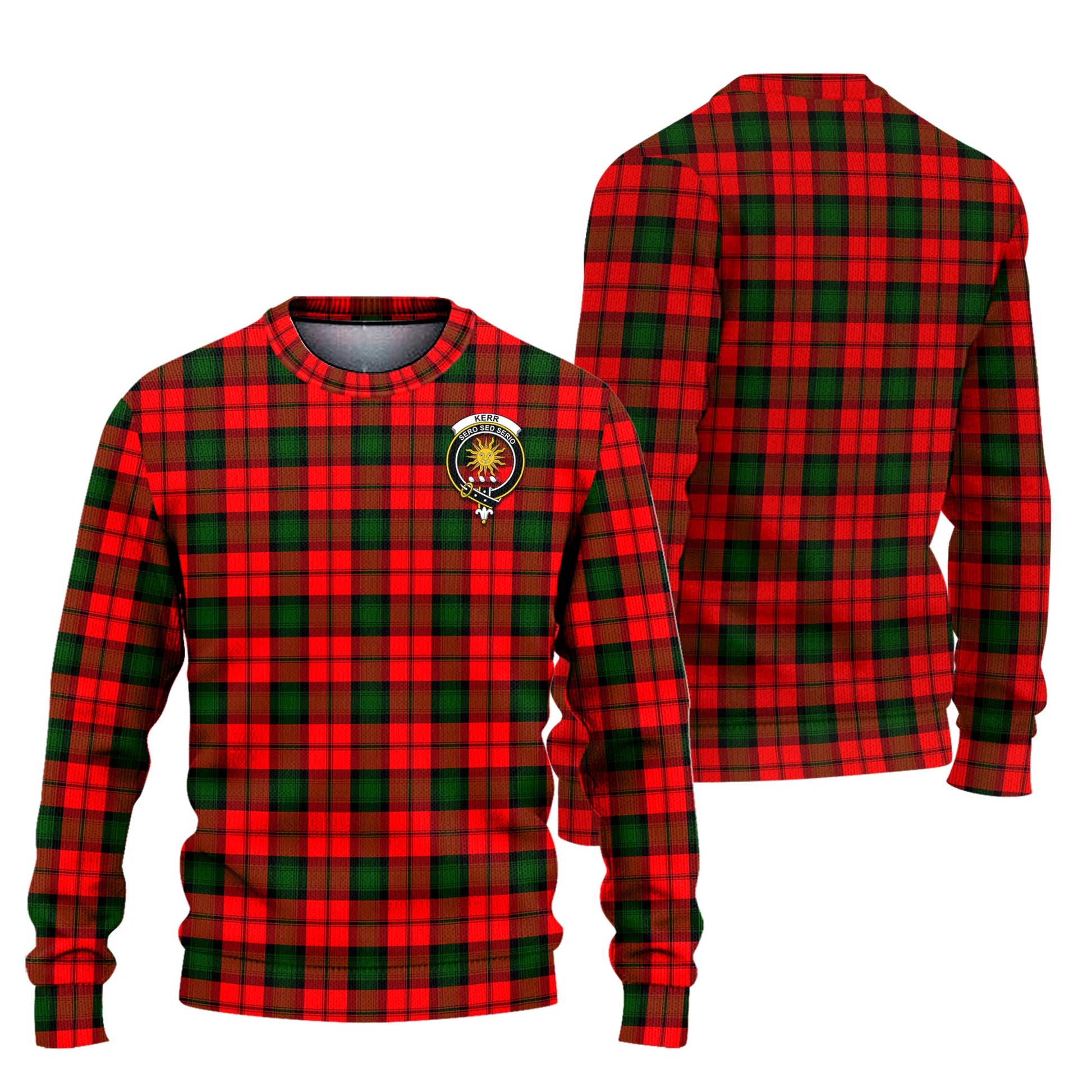 Kerr Modern Tartan Knitted Sweater with Family Crest Unisex - Tartanvibesclothing