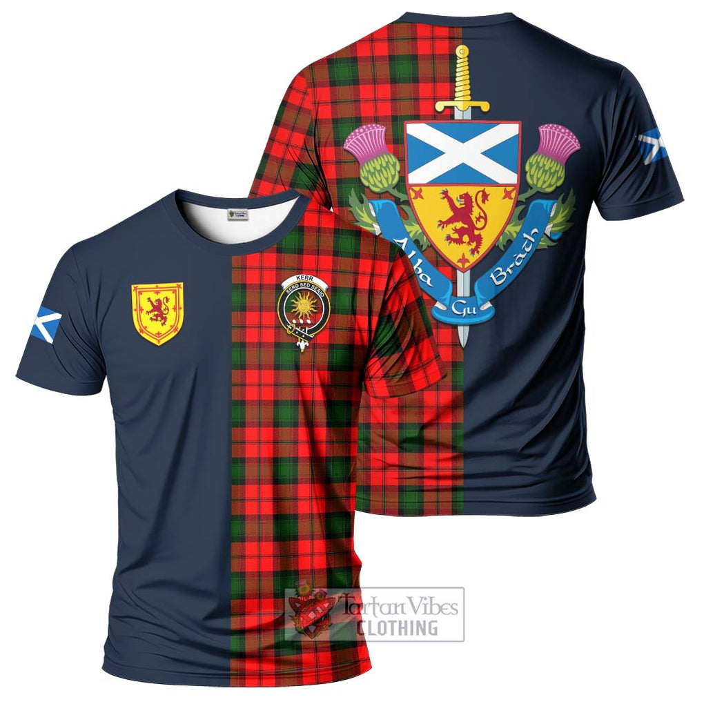 Tartan Vibes Clothing Kerr Modern Tartan T-Shirt Alba with Scottish Lion Royal Arm Half Style