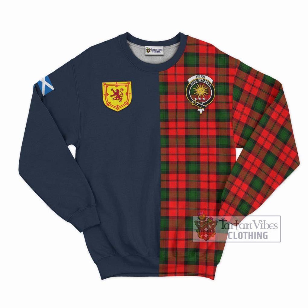 Tartan Vibes Clothing Kerr Modern Tartan Sweatshirt with Scottish Lion Royal Arm Half Style