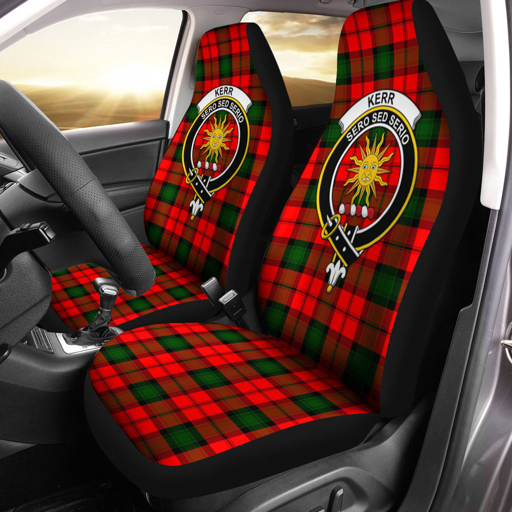 Kerr Modern Tartan Car Seat Cover with Family Crest One Size - Tartanvibesclothing