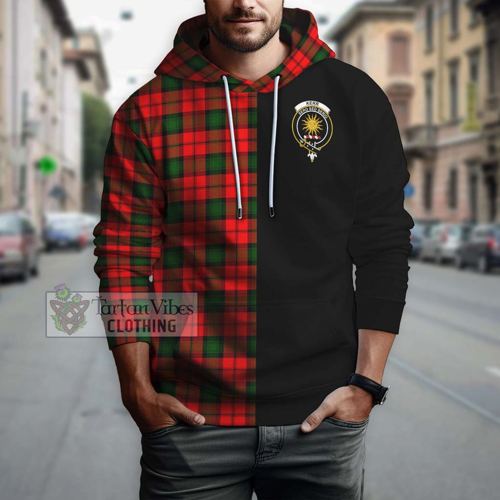 Kerr Modern Tartan Hoodie with Family Crest and Half Of Me Style Zip Hoodie - Tartanvibesclothing Shop