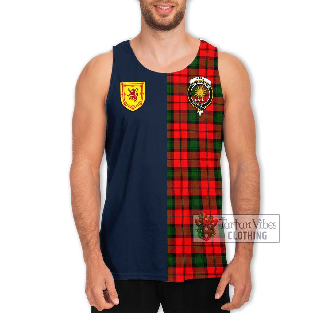 Tartan Vibes Clothing Kerr Modern Tartan Men's Tank Top with Scottish Lion Royal Arm Half Style