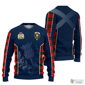 Kerr Modern Tartan Knitted Sweatshirt with Family Crest and Scottish Thistle Vibes Sport Style