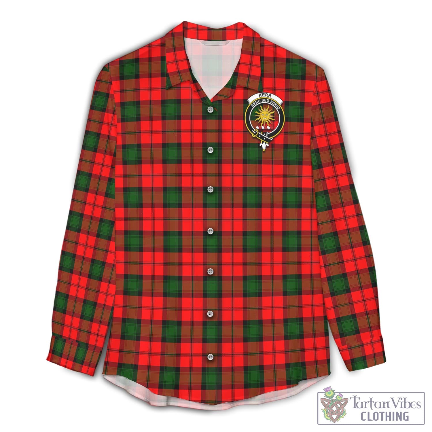 Tartan Vibes Clothing Kerr Modern Tartan Womens Casual Shirt with Family Crest