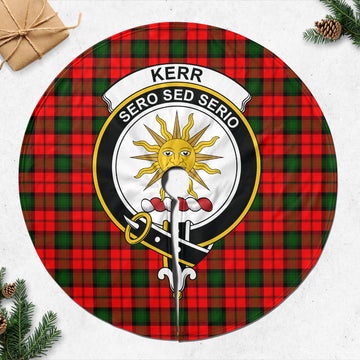 Kerr Modern Tartan Christmas Tree Skirt with Family Crest