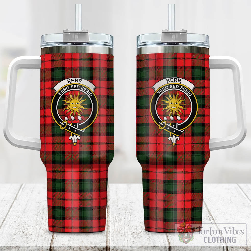 Tartan Vibes Clothing Kerr Modern Tartan and Family Crest Tumbler with Handle