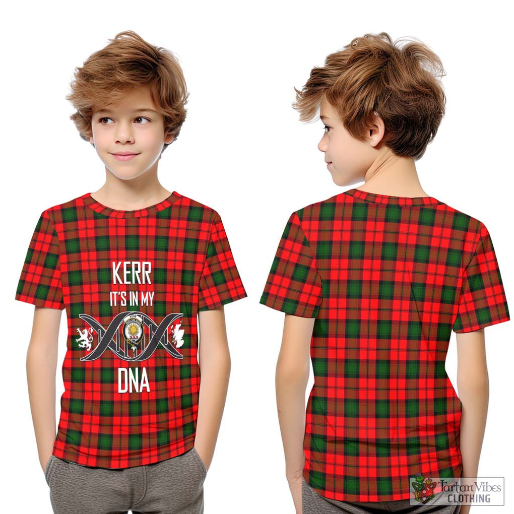 Kerr Modern Tartan Kid T-Shirt with Family Crest DNA In Me Style Youth XL Size14 - Tartanvibesclothing Shop