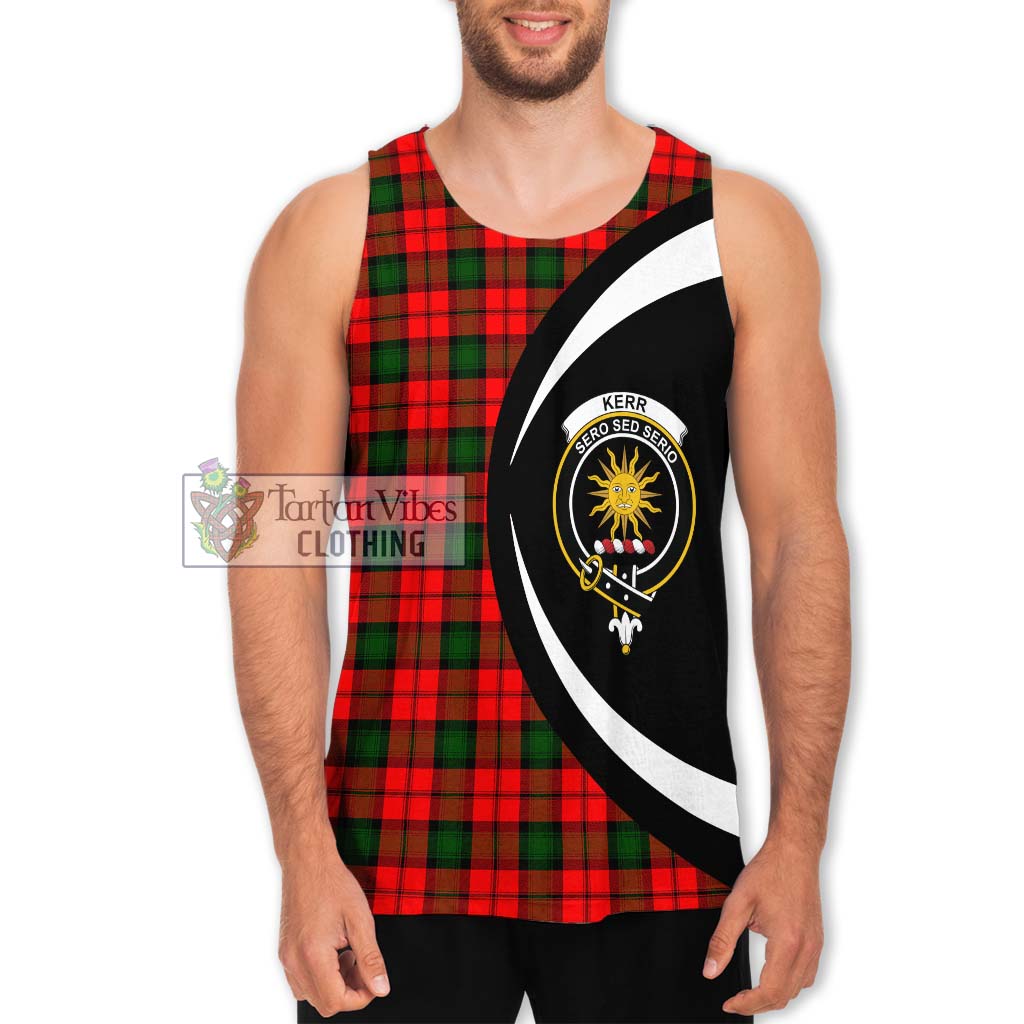 Kerr Modern Tartan Men's Tank Top with Family Crest Circle Style Men - Tartan Vibes Clothing