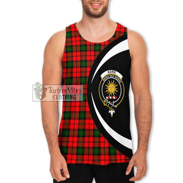 Kerr Modern Tartan Men's Tank Top with Family Crest Circle Style