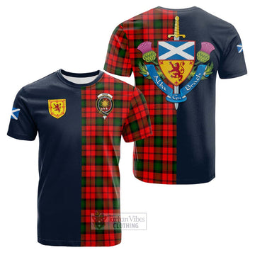 Kerr Modern Tartan Cotton T-shirt Alba with Scottish Lion Royal Arm Half Style