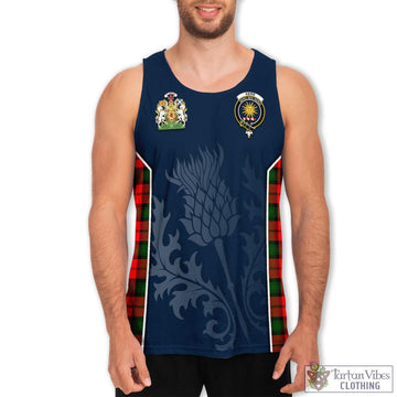 Kerr Modern Tartan Men's Tanks Top with Family Crest and Scottish Thistle Vibes Sport Style