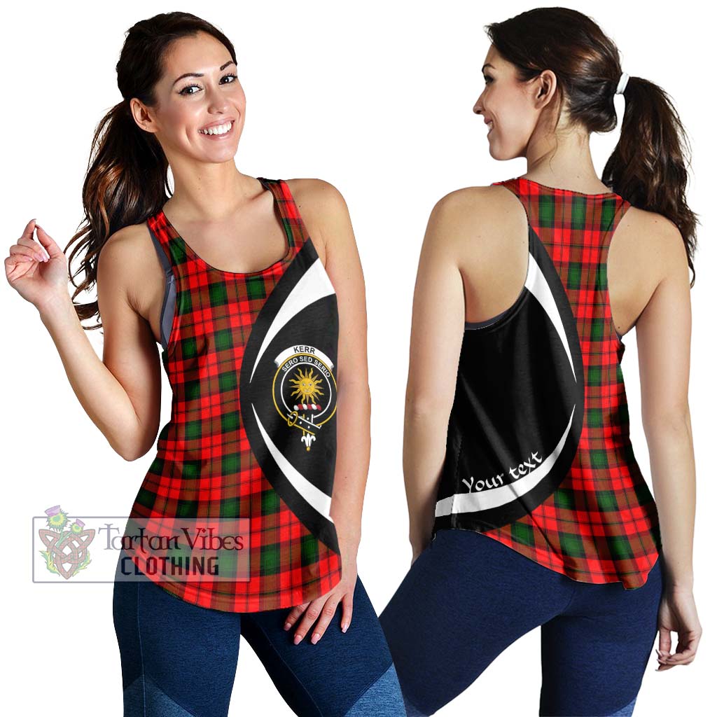 Kerr Modern Tartan Women's Racerback Tanks with Family Crest Circle Style 4XL - Tartan Vibes Clothing