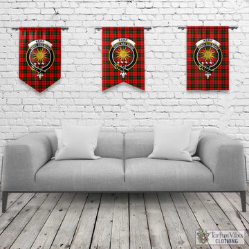 Kerr Modern Tartan Gonfalon, Tartan Banner with Family Crest