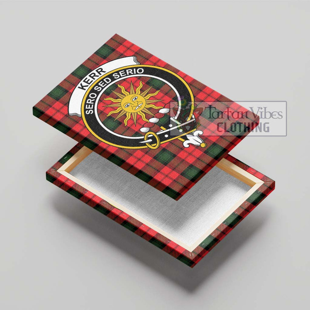 Kerr Modern Tartan Canvas Print Wall Art with Family Crest - Tartan Vibes Clothing