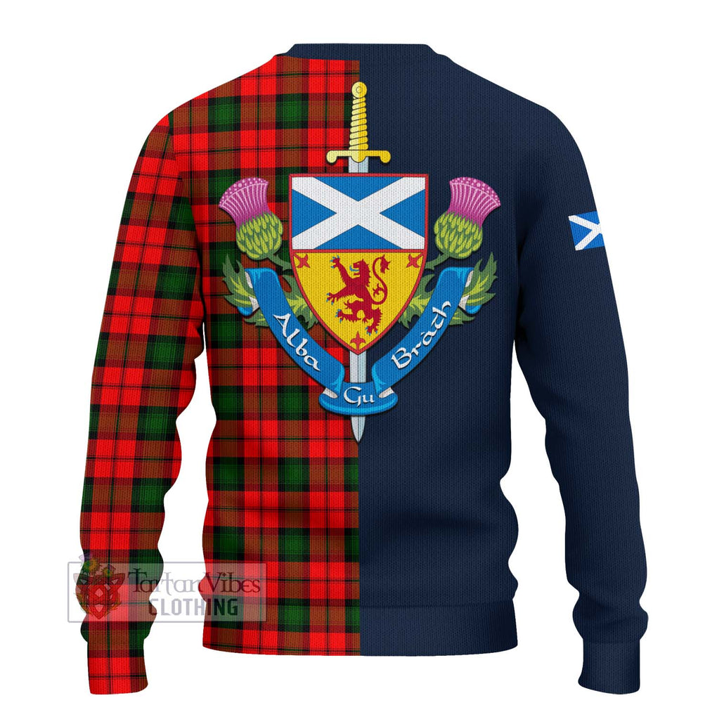 Tartan Vibes Clothing Kerr Modern Tartan Knitted Sweater with Scottish Lion Royal Arm Half Style