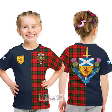 Kerr Modern Tartan Kid T-Shirt Alba with Scottish Lion Royal Arm Half Style