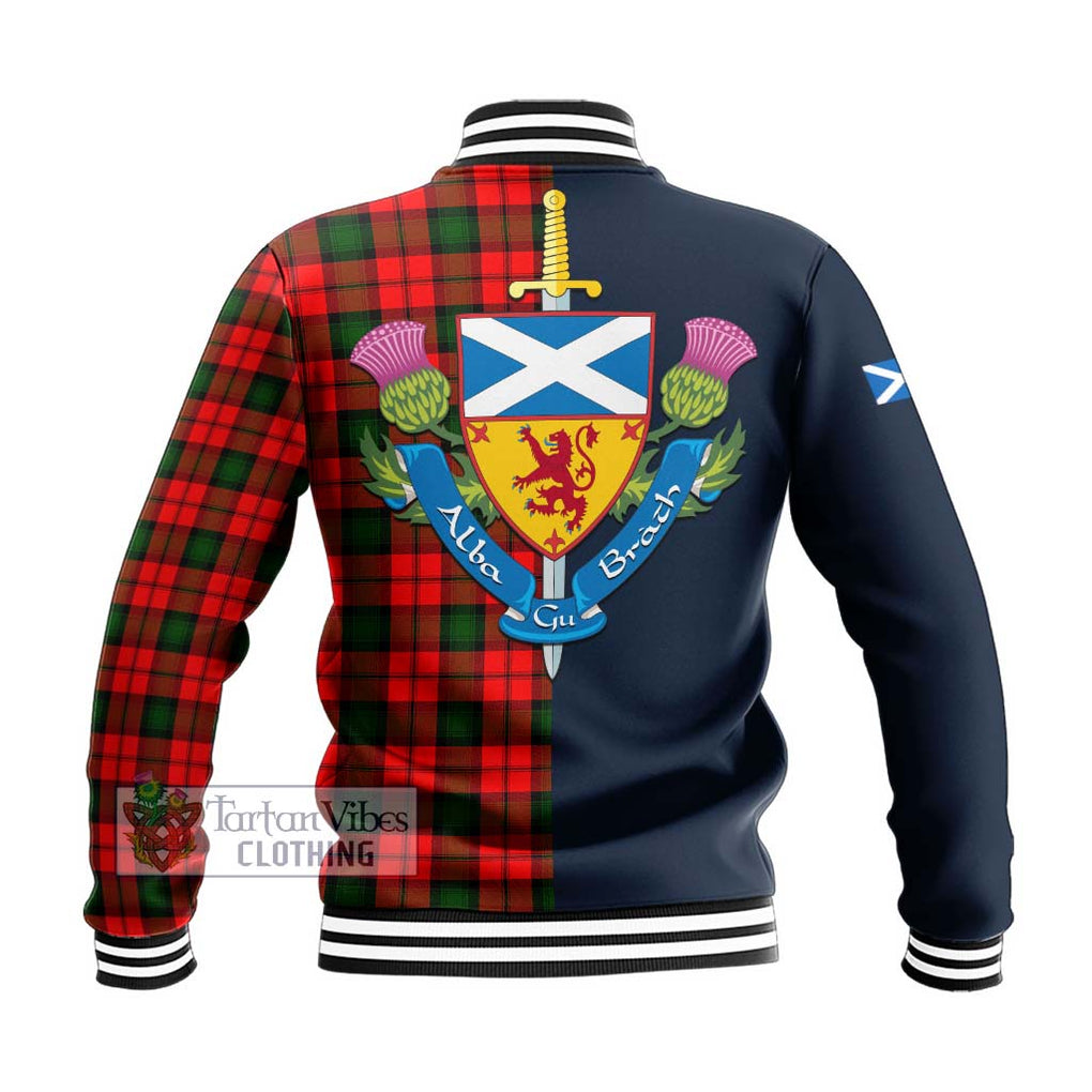 Tartan Vibes Clothing Kerr Modern Tartan Baseball Jacket with Scottish Lion Royal Arm Half Style