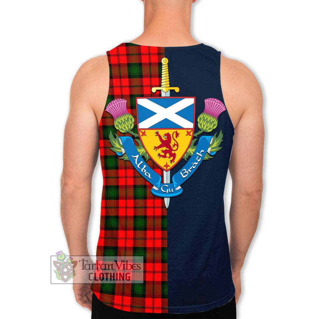 Tartan Vibes Clothing Kerr Modern Tartan Men's Tank Top with Scottish Lion Royal Arm Half Style