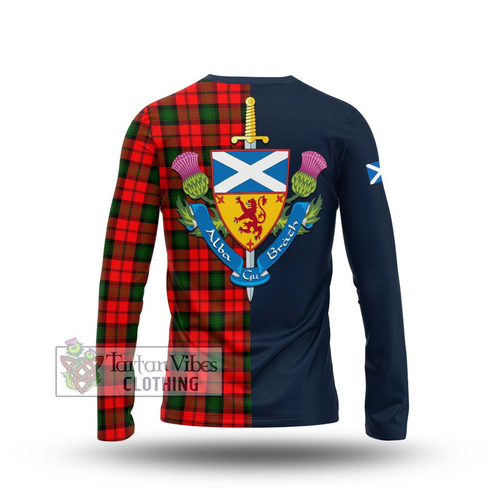 Tartan Vibes Clothing Kerr Modern Tartan Long Sleeve T-Shirt with Scottish Lion Royal Arm Half Style