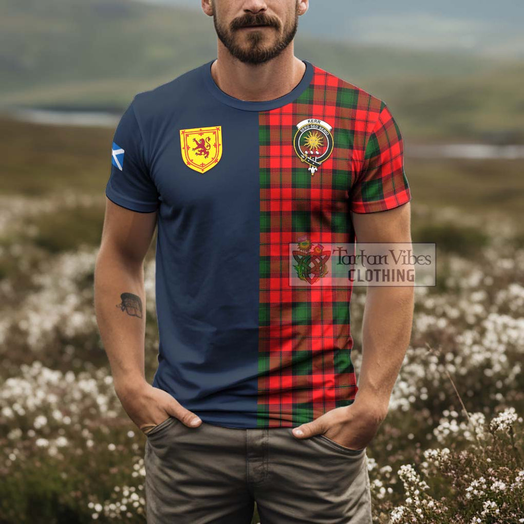 Tartan Vibes Clothing Kerr Modern Tartan T-Shirt Alba with Scottish Lion Royal Arm Half Style