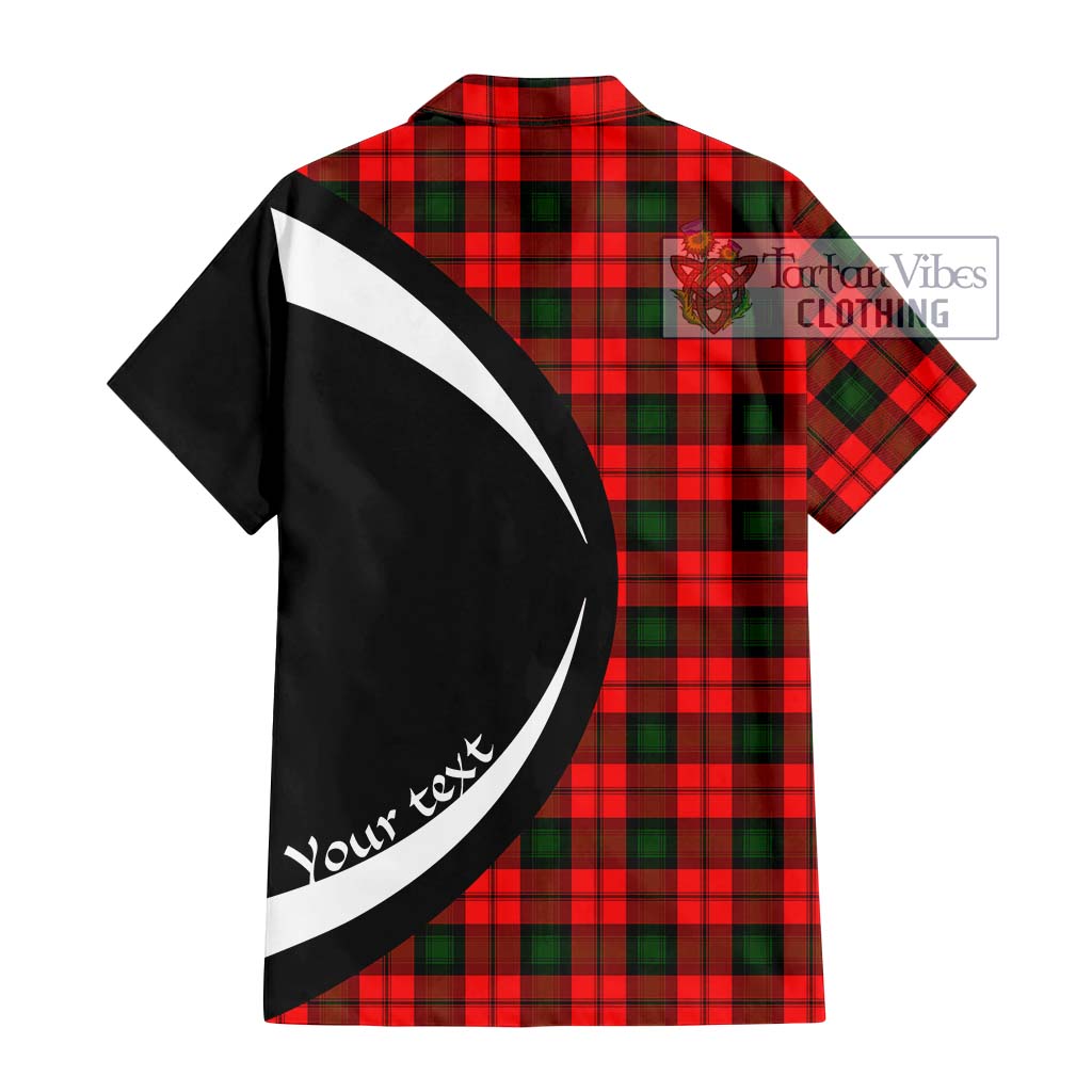 Kerr Modern Tartan Short Sleeve Button Up with Family Crest Circle Style - Tartan Vibes Clothing