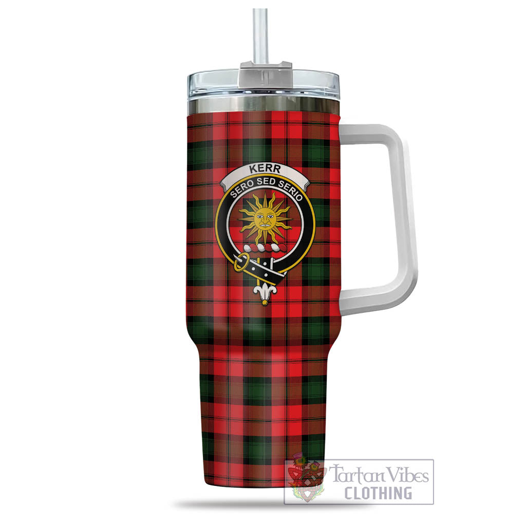 Tartan Vibes Clothing Kerr Modern Tartan and Family Crest Tumbler with Handle