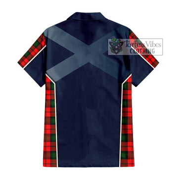 Kerr Modern Tartan Short Sleeve Button Shirt with Family Crest and Lion Rampant Vibes Sport Style