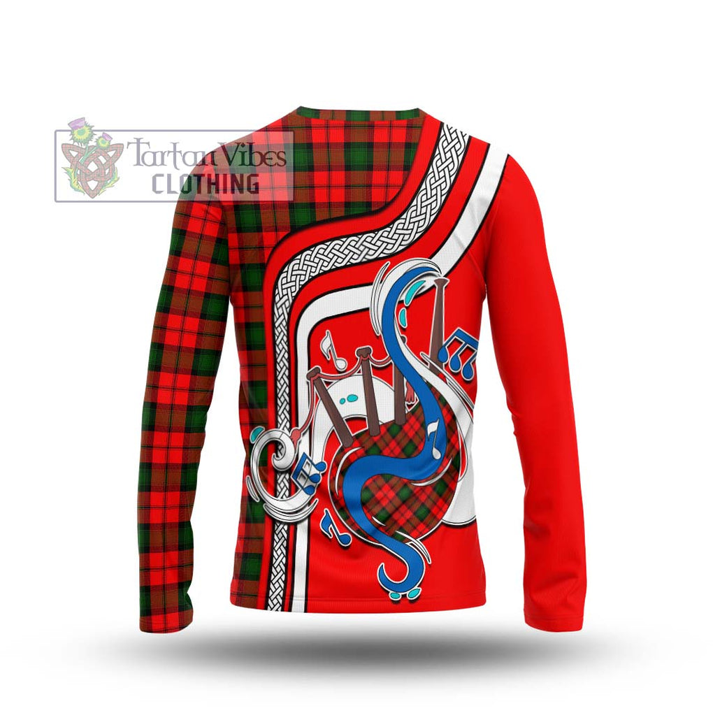 Tartan Vibes Clothing Kerr Modern Tartan Long Sleeve T-Shirt with Epic Bagpipe Style