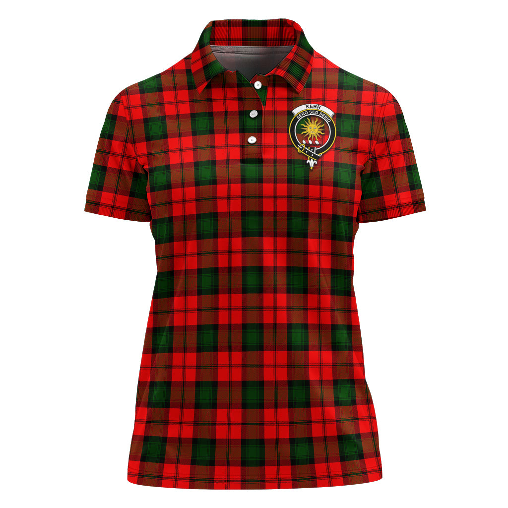 Kerr Modern Tartan Polo Shirt with Family Crest For Women - Tartan Vibes Clothing