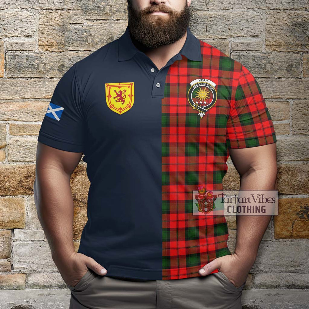 Tartan Vibes Clothing Kerr Modern Tartan Polo Shirt with Scottish Lion Royal Arm Half Style