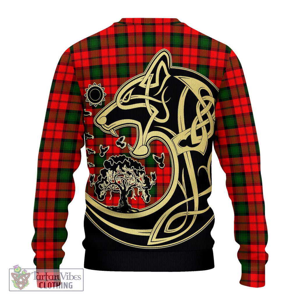 Kerr Modern Tartan Knitted Sweater with Family Crest Celtic Wolf Style - Tartan Vibes Clothing