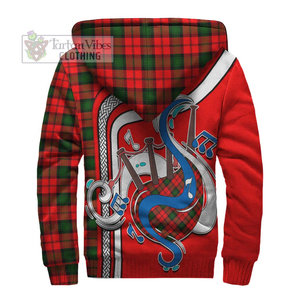 Kerr Modern Tartan Sherpa Hoodie with Epic Bagpipe Style - Tartanvibesclothing Shop