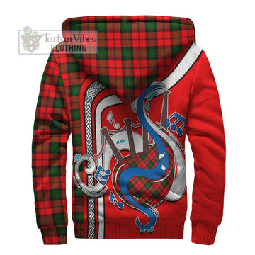 Kerr Modern Tartan Sherpa Hoodie with Epic Bagpipe Style