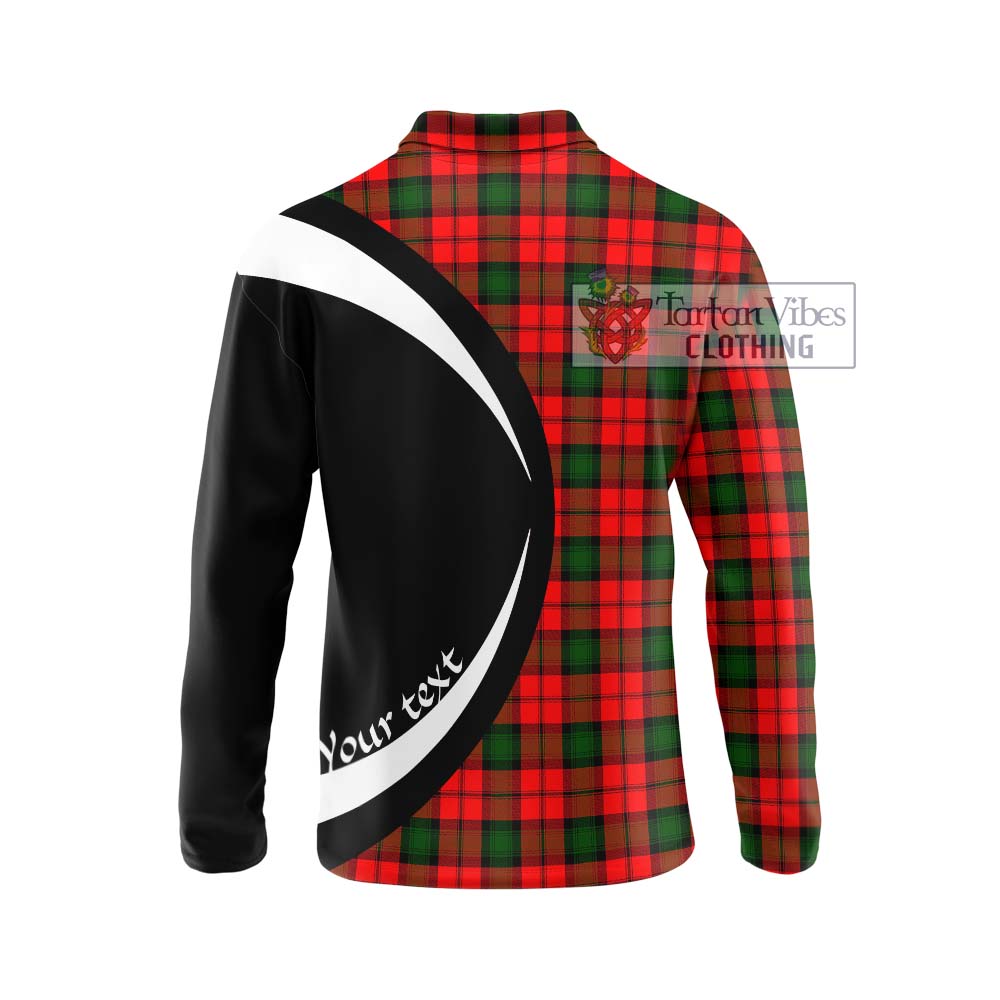 Kerr Modern Tartan Long Sleeve Polo Shirt with Family Crest Circle Style - Tartan Vibes Clothing