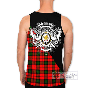 Kerr Modern Tartan Men's Tank Top with Family Crest and Military Logo Style