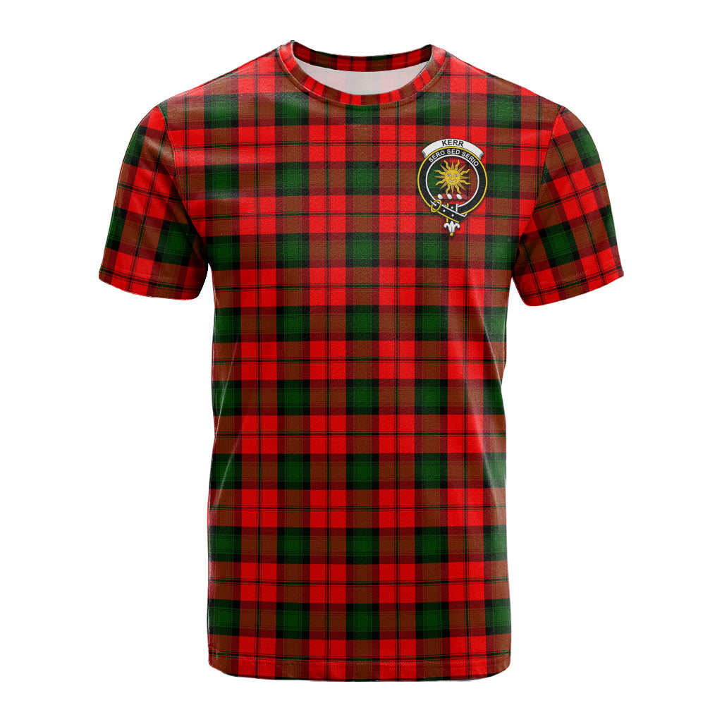 Kerr Modern Tartan T-Shirt with Family Crest - Tartan Vibes Clothing