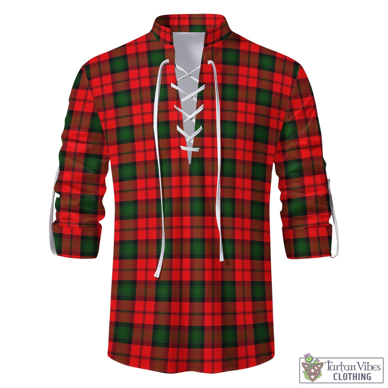 Tartan Vibes Clothing Kerr Modern Tartan Men's Scottish Traditional Jacobite Ghillie Kilt Shirt