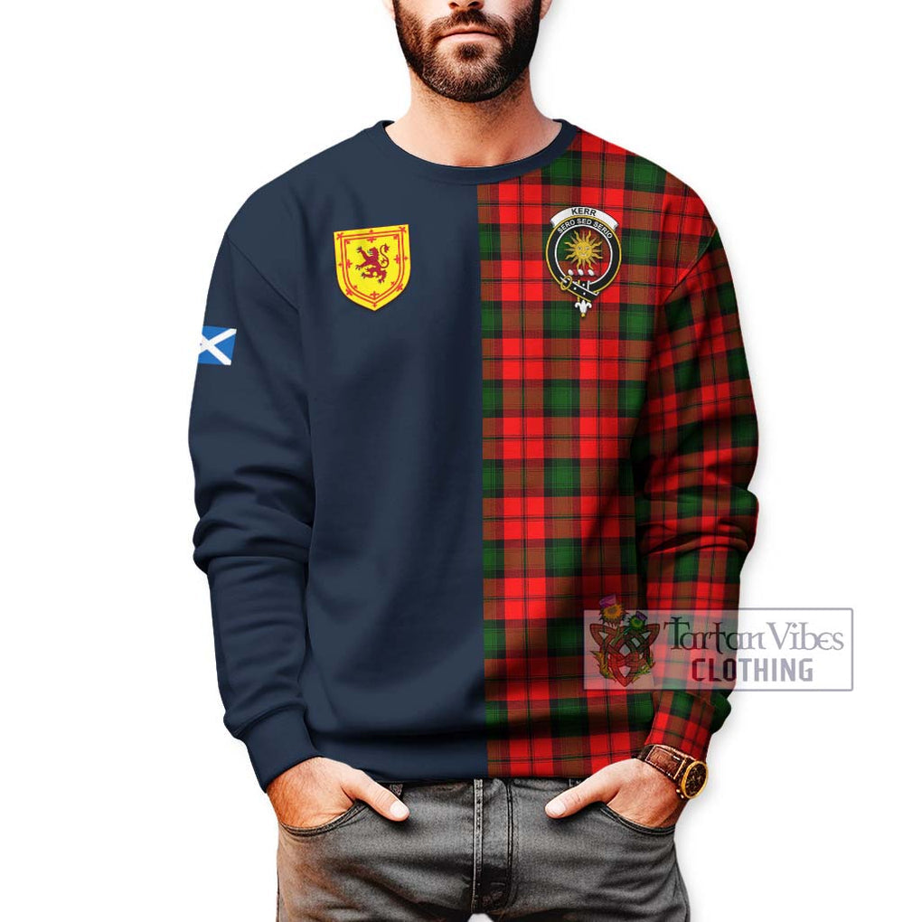 Tartan Vibes Clothing Kerr Modern Tartan Sweatshirt with Scottish Lion Royal Arm Half Style