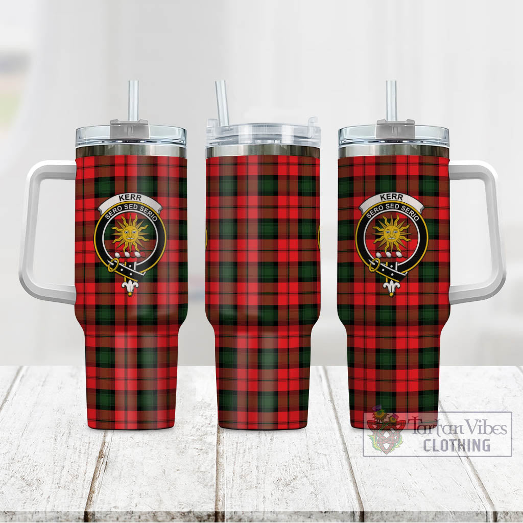 Tartan Vibes Clothing Kerr Modern Tartan and Family Crest Tumbler with Handle