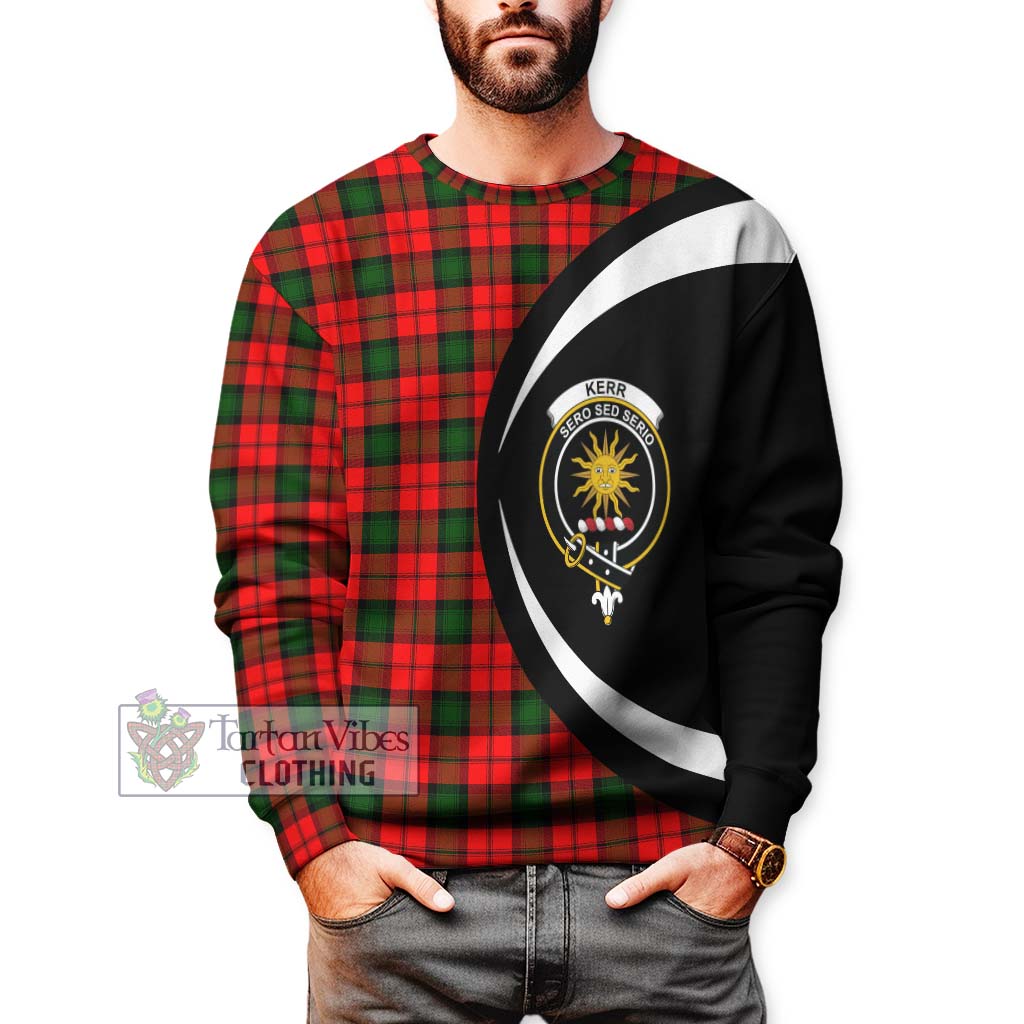 Tartan Vibes Clothing Kerr Modern Tartan Sweatshirt with Family Crest Circle Style