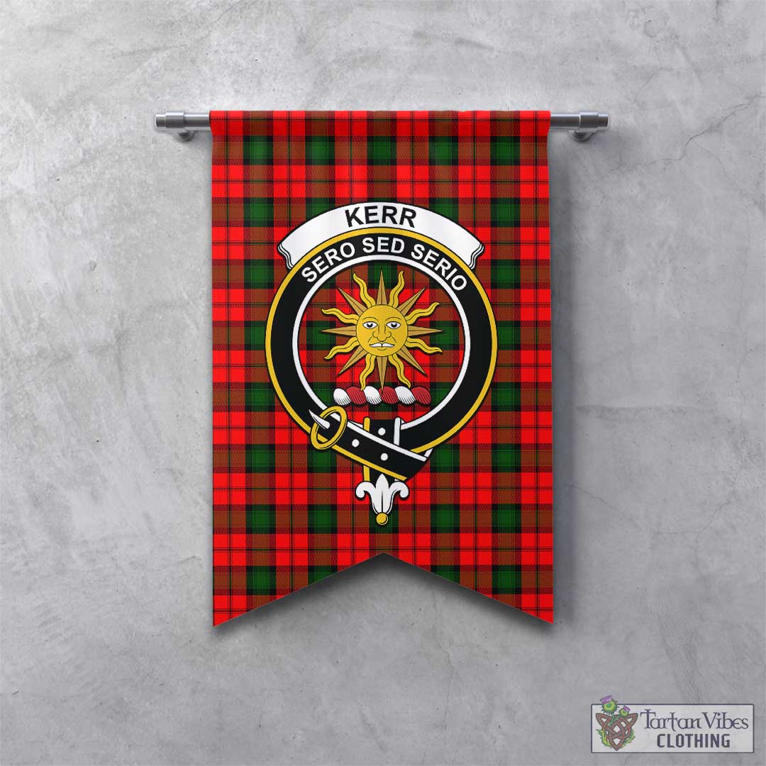 Tartan Vibes Clothing Kerr Modern Tartan Gonfalon, Tartan Banner with Family Crest