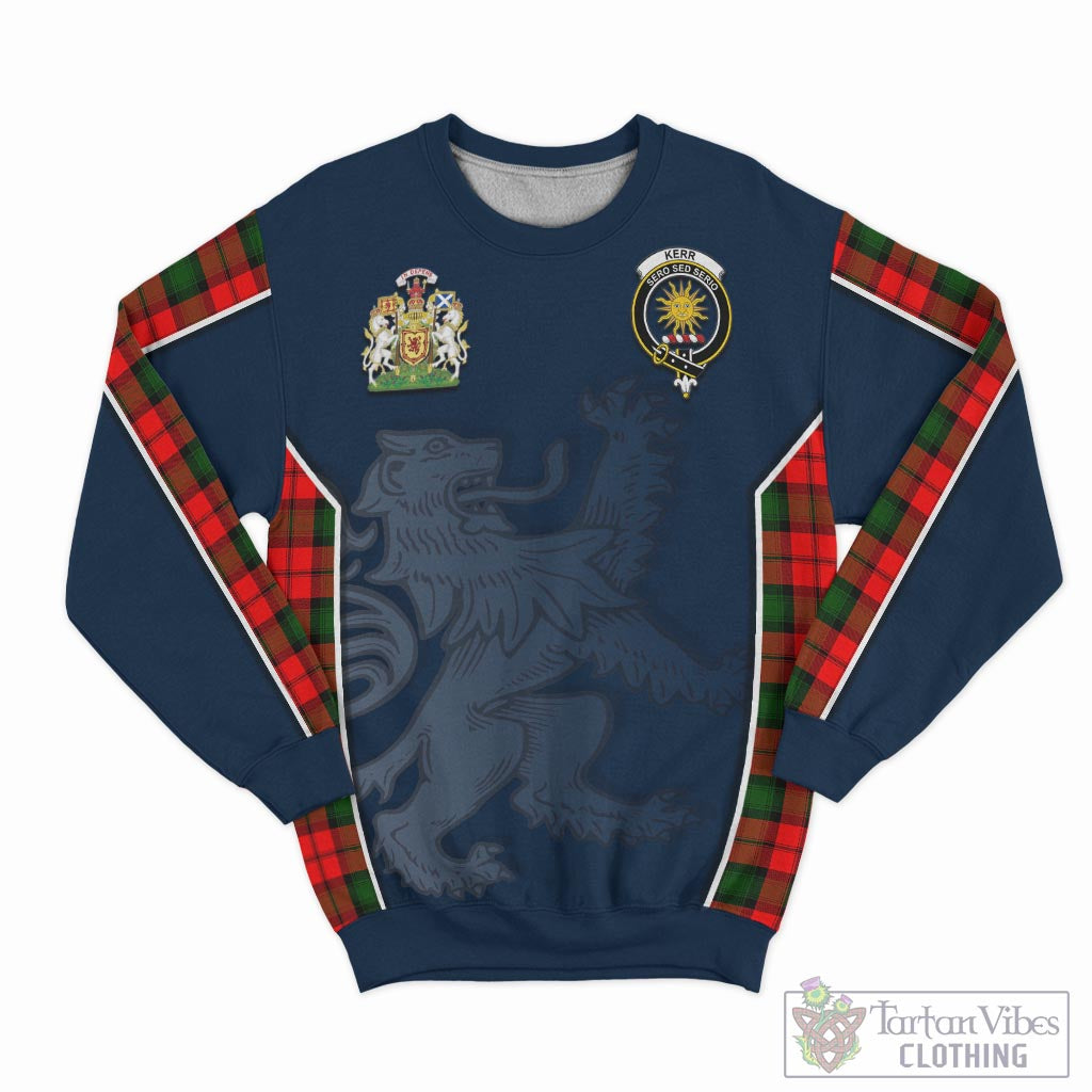 Tartan Vibes Clothing Kerr Modern Tartan Sweater with Family Crest and Lion Rampant Vibes Sport Style