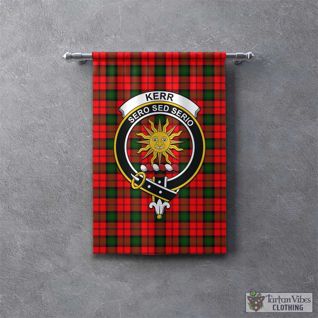 Tartan Vibes Clothing Kerr Modern Tartan Gonfalon, Tartan Banner with Family Crest