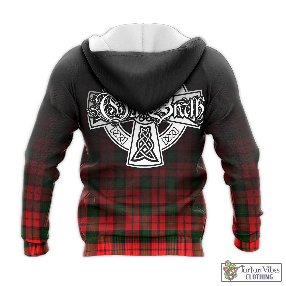 Tartan Vibes Clothing Kerr Modern Tartan Knitted Hoodie Featuring Alba Gu Brath Family Crest Celtic Inspired