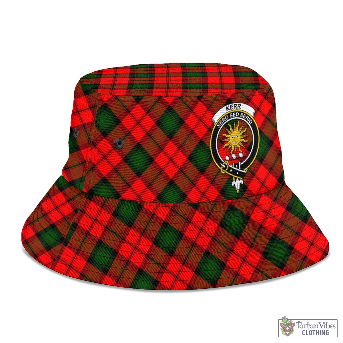 Tartan Vibes Clothing Kerr Modern Tartan Bucket Hat with Family Crest